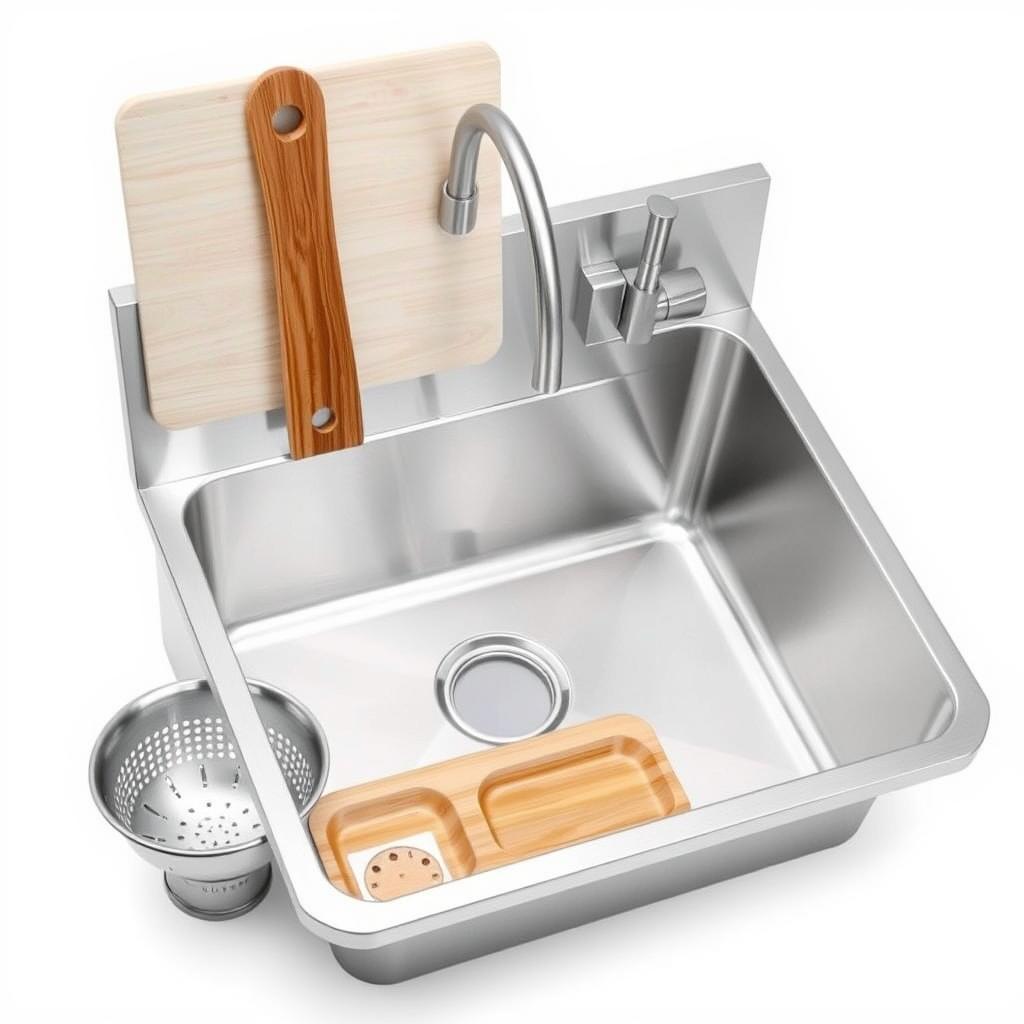 Ruvati Workstation 304 stainless steel outdoor sink with accessories