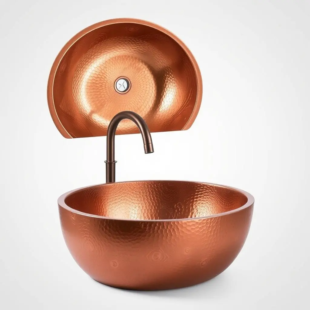 Sinkology Rockwell handcrafted copper outdoor sink Sinkology Rockwell handcrafted copper outdoor sink