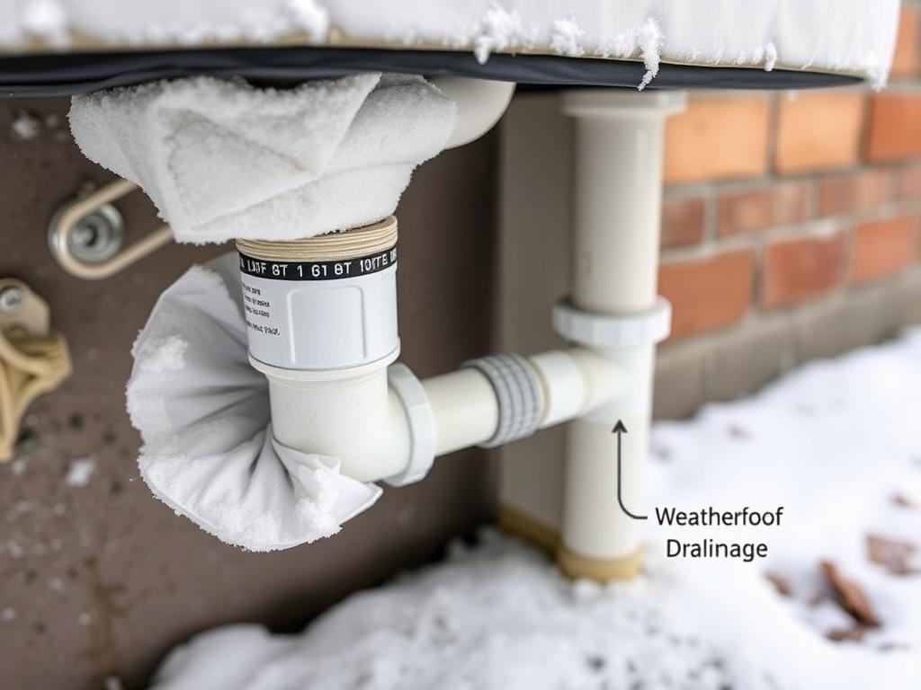 Winterized outdoor sink with proper protective covering and drainage