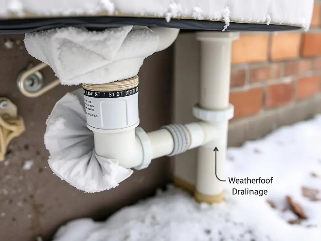 Winterized outdoor sink with proper protective covering and drainage Winterized outdoor sink with proper protective covering and drainage